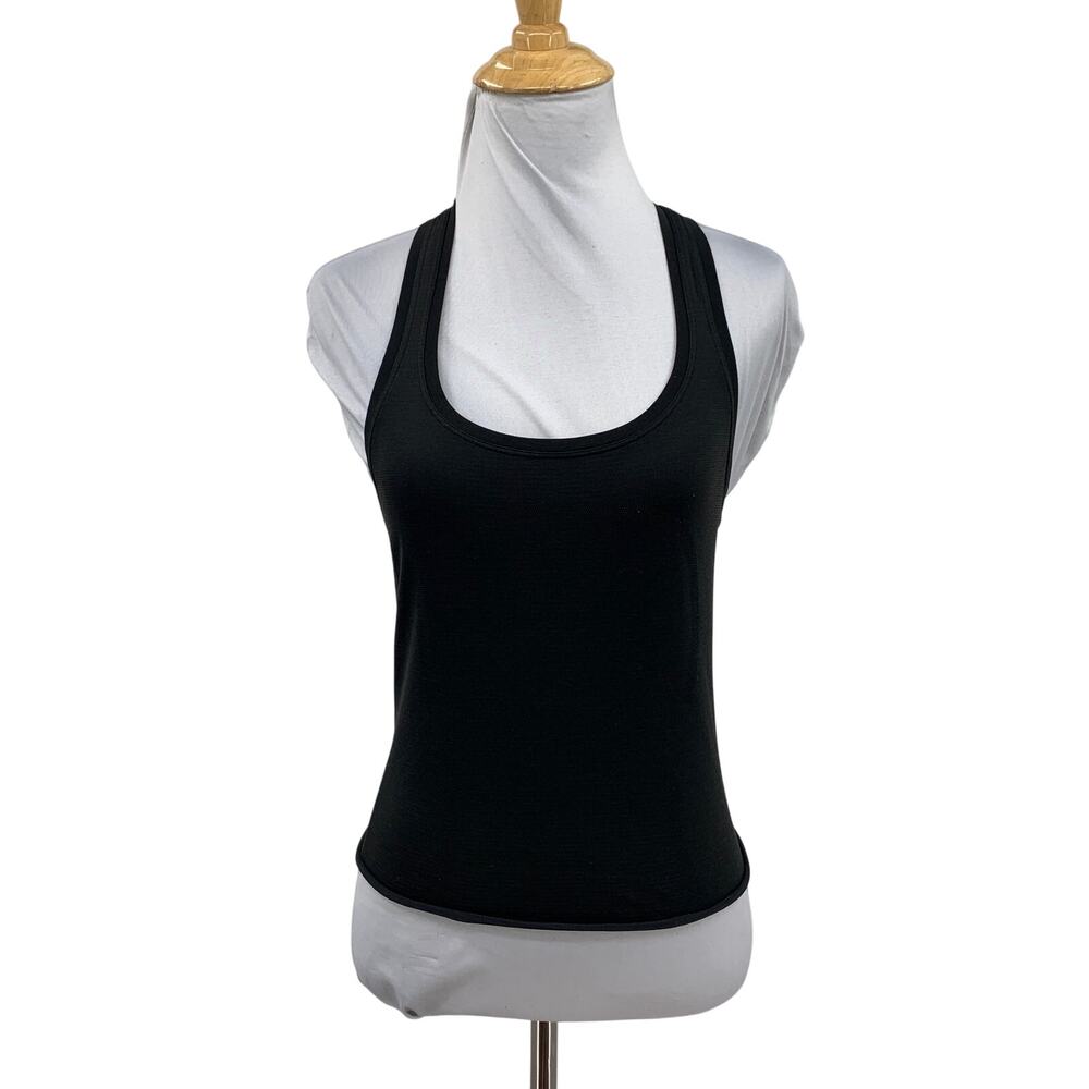 Lululemon Top Womens 6 Black Swiftly Tech Racerback Raw Hem Cropped Tank Stretch
